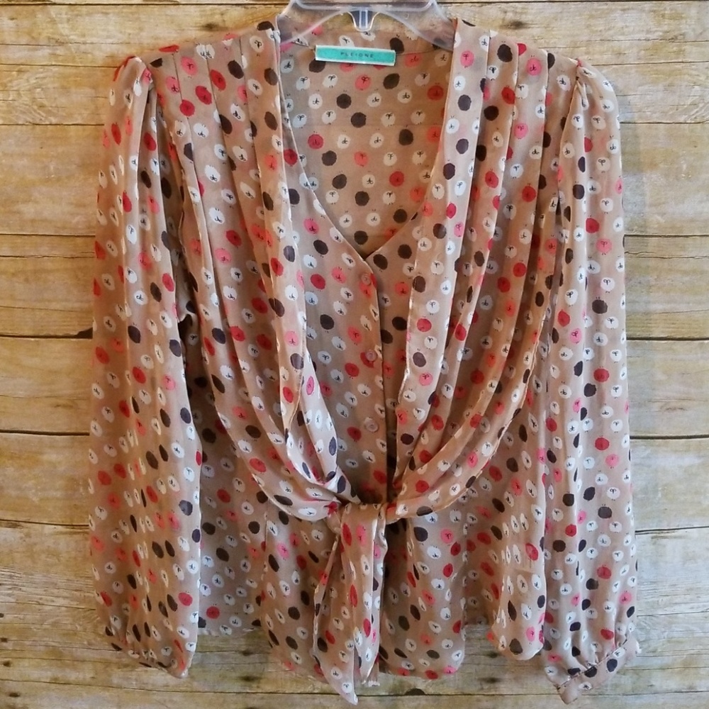 Anthropologie Pleione Circle Design Blouse Sz M